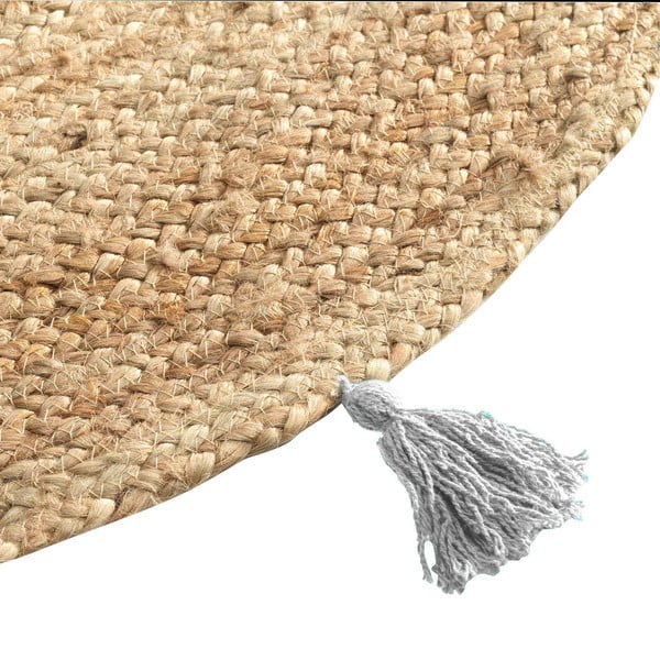 Kulatý koberec v bílo-přírodní barvě ø 120 cm Shira – douceur d'intérieur-image-4