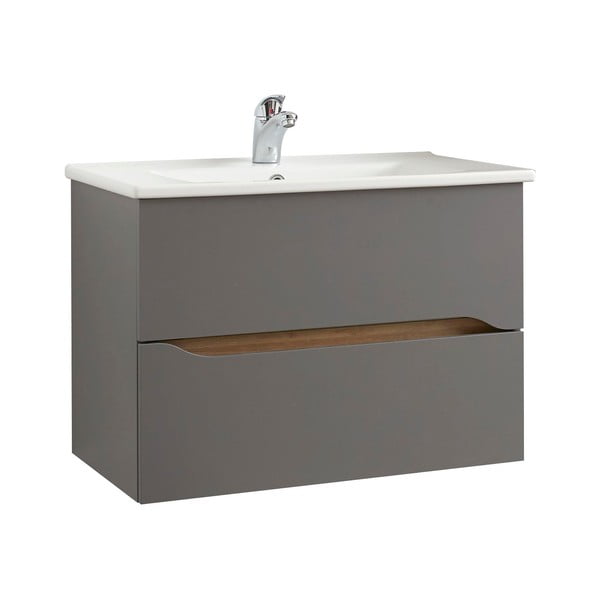 Šedá závěsná skříňka bez umyvadla 72x51 cm Set 357 - Pelipal-image-2