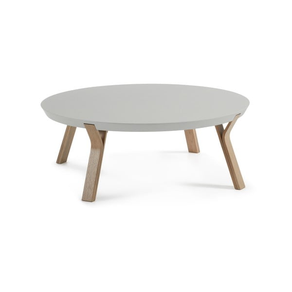 Světle šedý konferenční stolek Kave Home Solid, Ø 90 cm