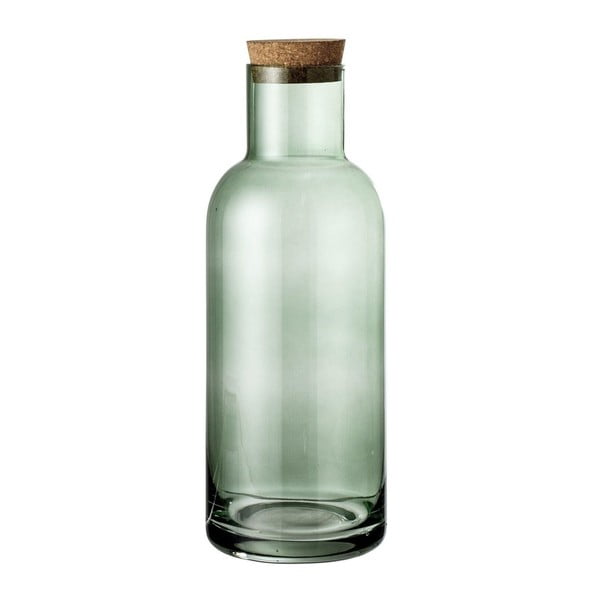 Zelená skleněná lahev s korkovým víkem Bloomingville