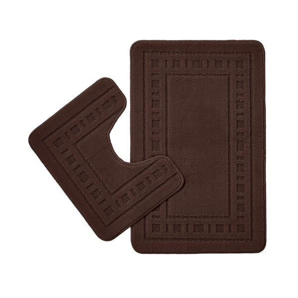 Tmavě hnědé WC koupelnové předložky v sadě 2 ks 50x80 cm Armoni – Catherine Lansfield