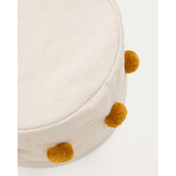 Taburet v hořčicové barvě/béžový Manua – Kave Home-image-2