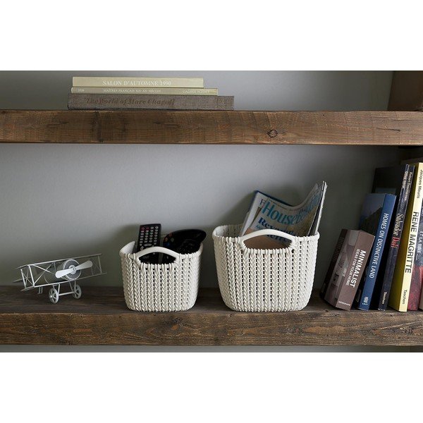 Bílý úložný košík Curver Knit, 3 l-image-1