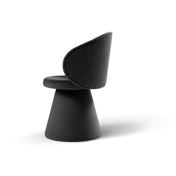 Tmavě šedé sametové křeslo Inez – Micadoni -image-3