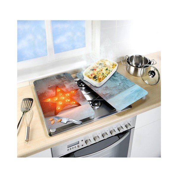 Sada 2 skleněných krytů na sporák Wenko Star, 52 x 30 cm-image-1
