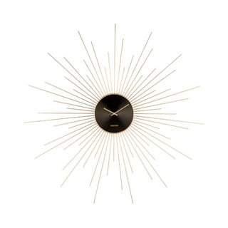 Nástěnné hodiny v černo-zlaté barvě Karlsson Peony, ø 95 cm