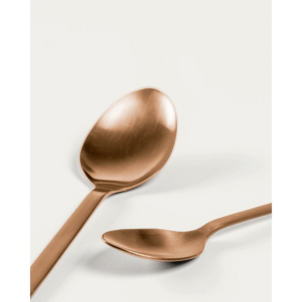 Nerezový příbor 16 ks v měděné barvě Kelda – Kave Home-image-3