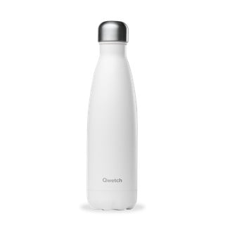 Bílá cestovní nerezová lahev 500 ml Matt - Qwetch