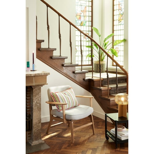 Šedé křeslo s konstrukcí z dubového dřeva Hübsch Haze-image-1