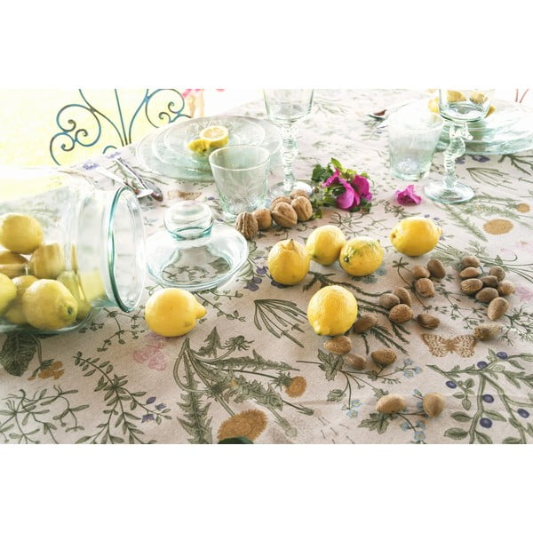 Ubrus s příměsí lnu Surdic Botanic Herbs, 140 x 140 cm-image-1