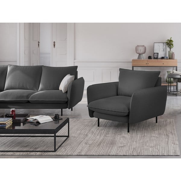 Tmavě šedé křeslo Cosmopolitan Design Vienna-image-1