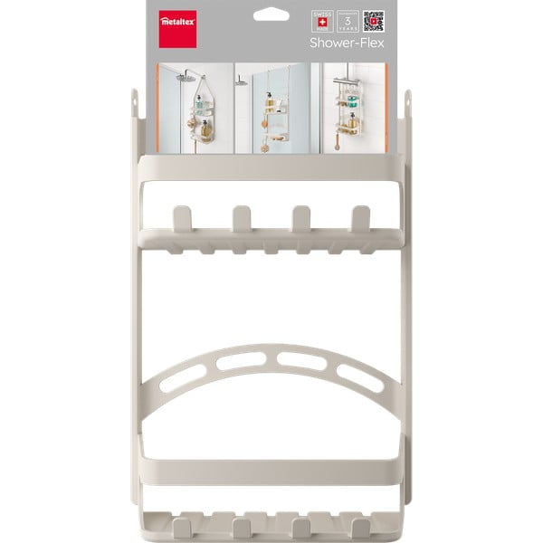 Šedá závěsná plastová koupelnová polička – Metaltex-image-3