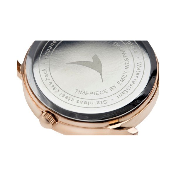 Dámské hodinky s bílým páskem z pravé kůže Emily Westwood Vintage-image-3