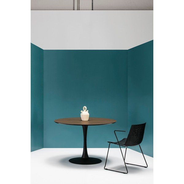 Kulatý jídelní stůl s deskou v ořechovém dekoru Marckeric Oda, ⌀ 110 cm-image-2