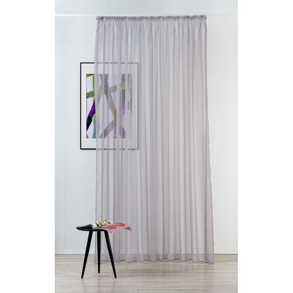 Šedá záclona 140x245 cm Voile – Mendola Fabrics-image-2