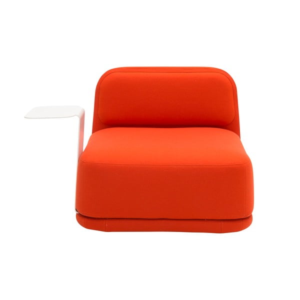 Oranžové křeslo s bílým kovovým stolkem Softline Standby Low + Side Table-image-2