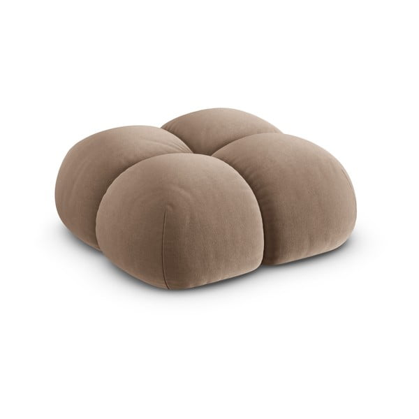 Hnědá sametová podnožka Loretto – Cosmopolitan Design-image-2