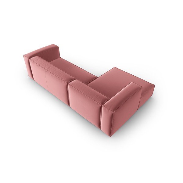 Růžová sametová rohová pohovka Mackay – Cosmopolitan Design-image-3