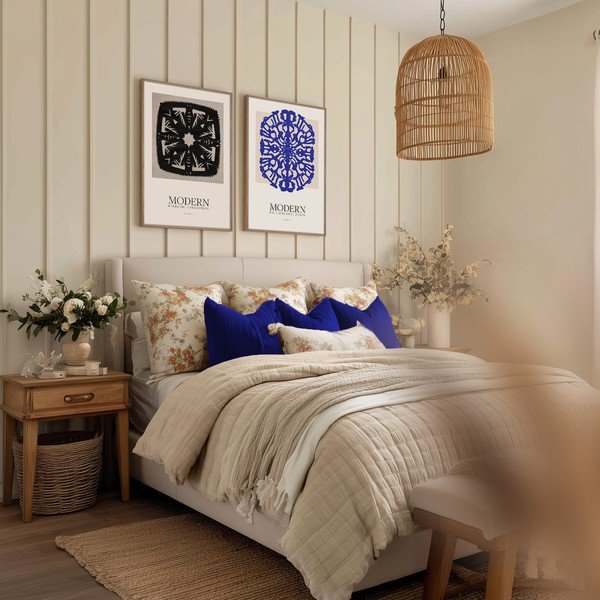 Tištěný obraz s rámem 60x90 cm Blue Folklore – Styler-image-2