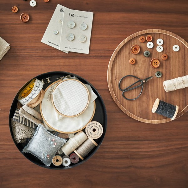 Černý kovový úložný box s víkem ø 22x6 cm Rin – YAMAZAKI-image-2