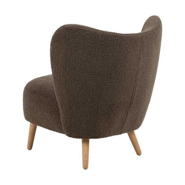 Hnědé křeslo z textilie bouclé Elmont – Actona-image-3