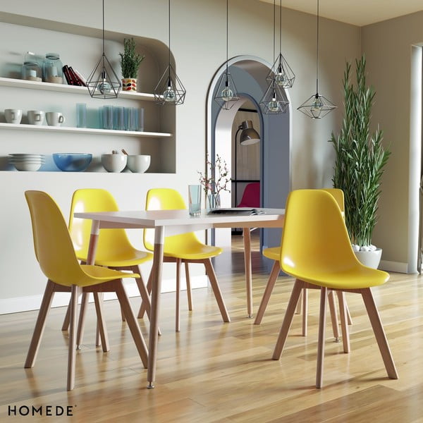 Jídelní stůl s bílou deskou 80x120 cm Elle – Homede-image-4