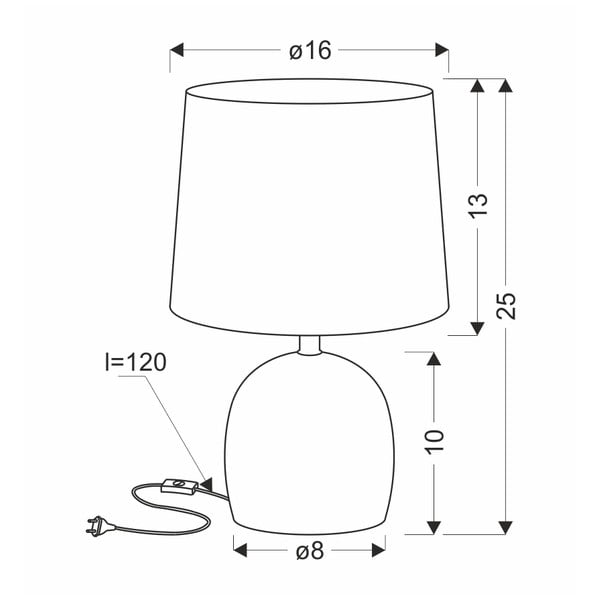 Světle šedá stolní lampa s textilním stínidlem (výška 25 cm) Adelina – Candellux Lighting-image-2