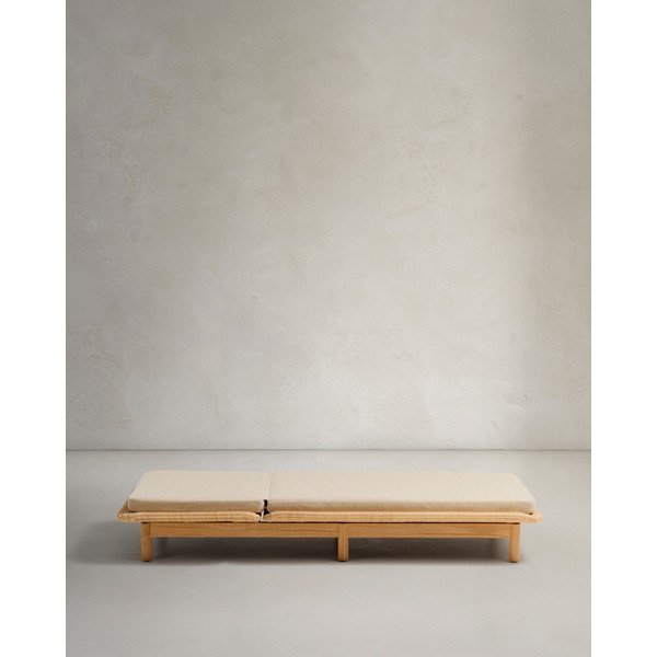 Ratanové polohovací zahradní lehátko v přírodní barvě Galea – Kave Home-image-4