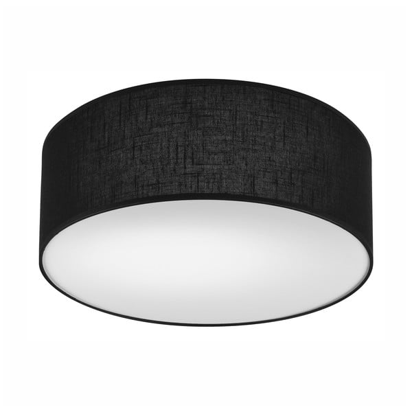 Černé stropní svítidlo s textilním stínidlem ø 35 cm Vivian – LAMKUR