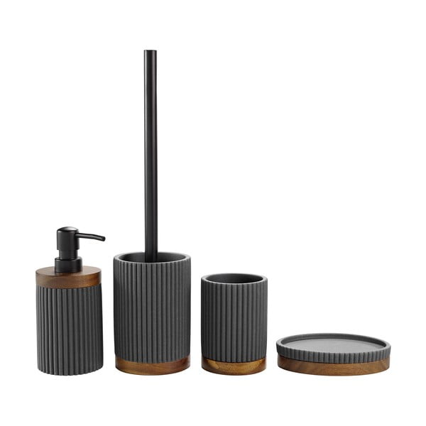 Antracitový kelímek na zubní kartáčky z polyresinu Niagara – douceur d'intérieur-image-2