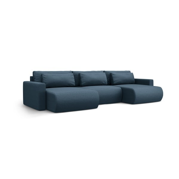 Tmavě modrá rozkládací rohová pohovka s úložným prostorem  (do "U") Belfast – Cosmopolitan Design-image-4