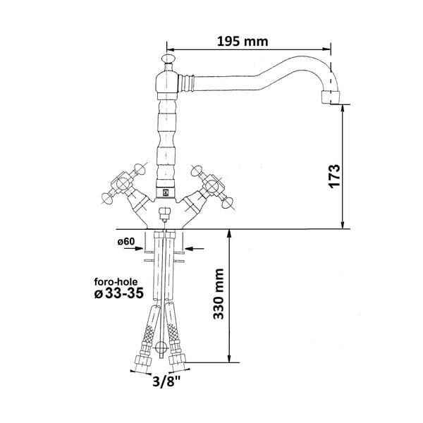 Stojánková umyvadlová baterie v bronzové barvě Antea – Sapho-image-4