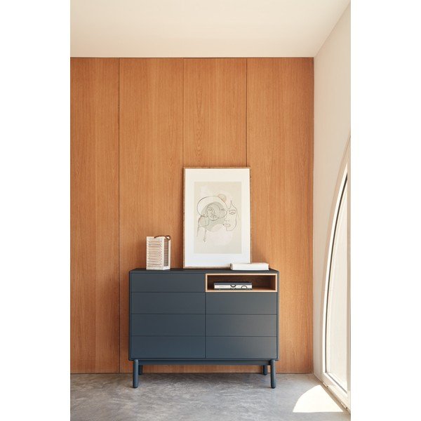 Tmavě šedá nízká komoda 120x90 cm Corvo - Teulat-image-1