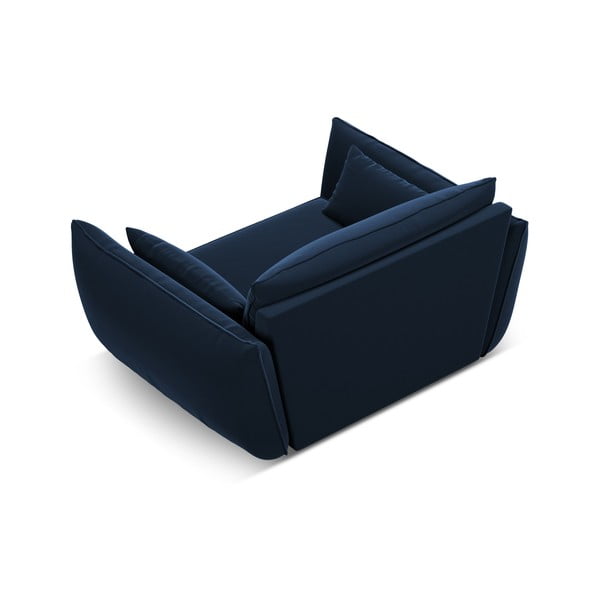 Tmavě modré sametové křeslo Vanda – Mazzini Sofas-image-3