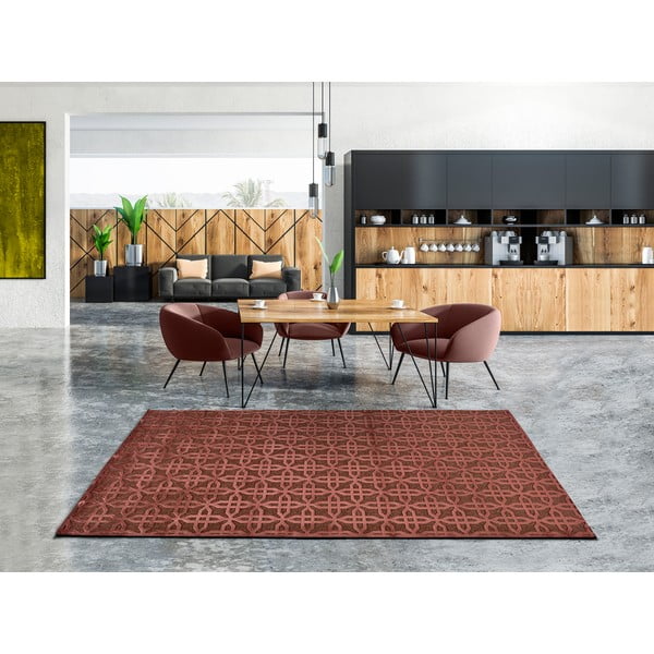 Červený koberec z viskózy Universal Margot Copper, 140 x 200 cm-image-1