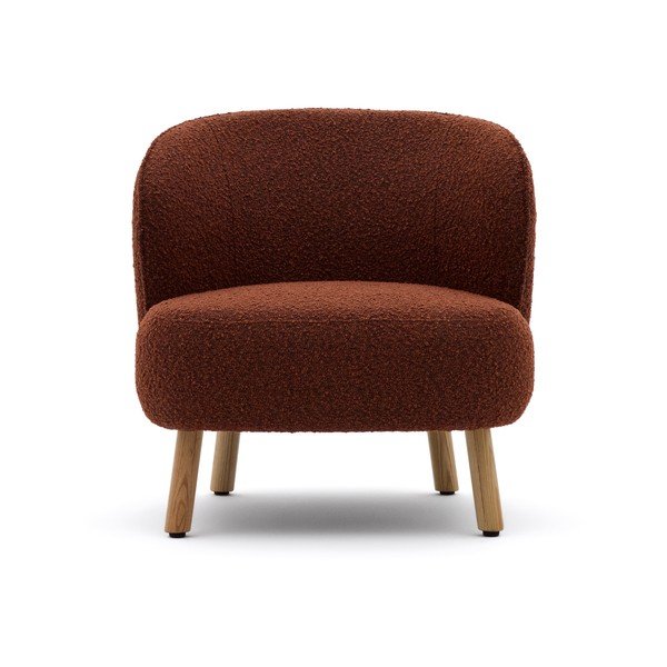 Křeslo v terakotové barvě z textilie bouclé Ulit – Kave Home-image-2
