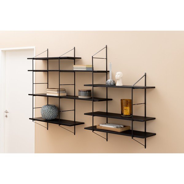 Černá patrová police z masivu pavlovnie 196 cm Belfast – Actona-image-1