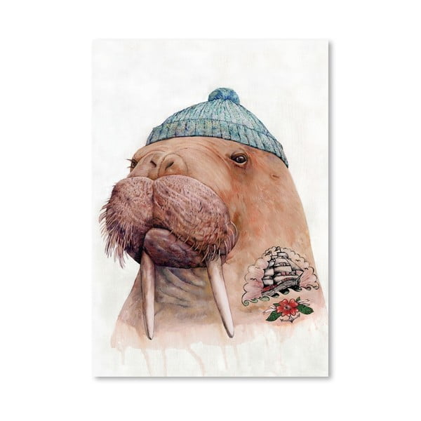 Plakát Tattooed Walrus, 30x42 cm