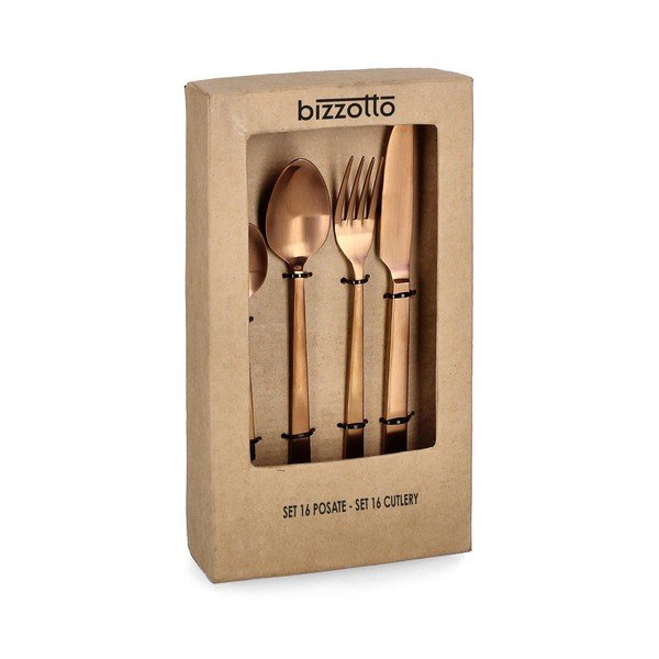 Nerezový příbor 16 ks v měděné barvě pro 4 osoby Hestia – Bizzotto-image-1