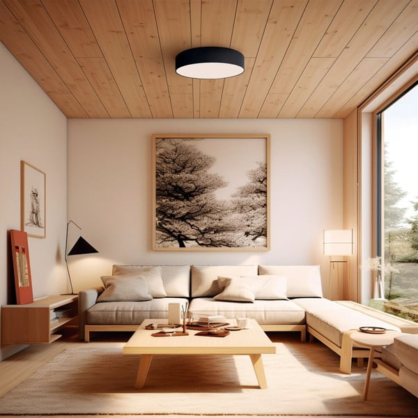 Černé LED stropní svítidlo ø 60 cm – SULION-image-1