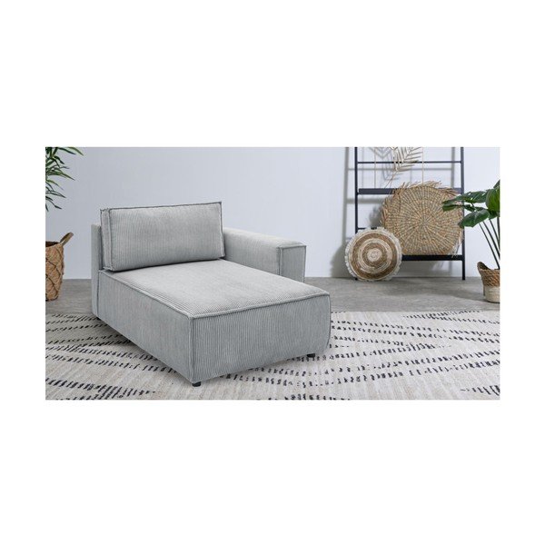 Světle šedý manšestrový modul pohovky, pravý roh Nihad modular – Bobochic Paris-image-1