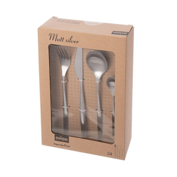 Nerezový příbor 24 ks ve stříbrné barvě – Orion-image-4