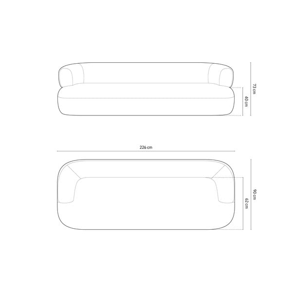 Zelená pohovka z textilie bouclé 226 cm Jenny – Micadoni Home-image-4
