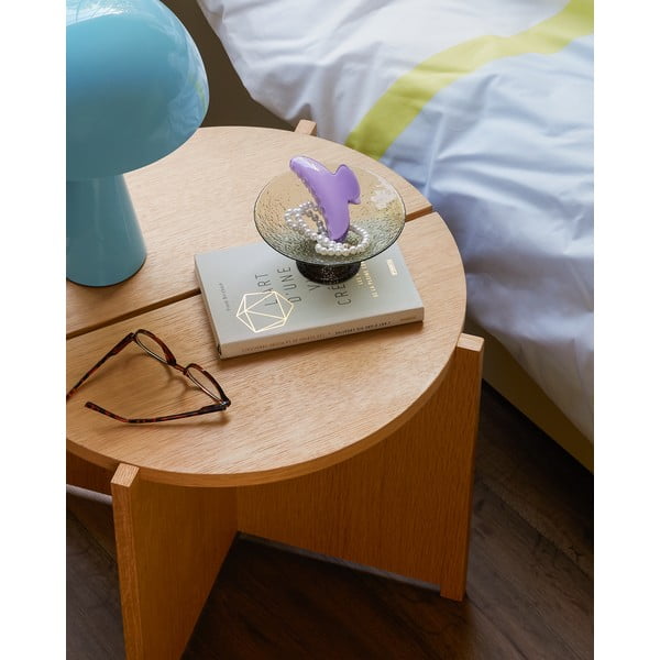 Kulatý odkládací stolek v dekoru dubu ø 55 cm Dash – Hübsch-image-2