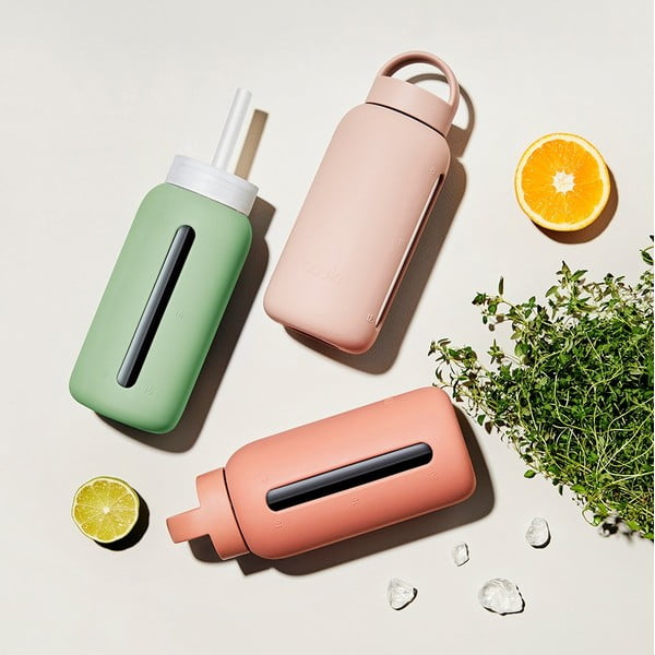 Silikonové brčko s čistícím kartáčkem/s víčkem Milk Coffee – Muuki-image-2