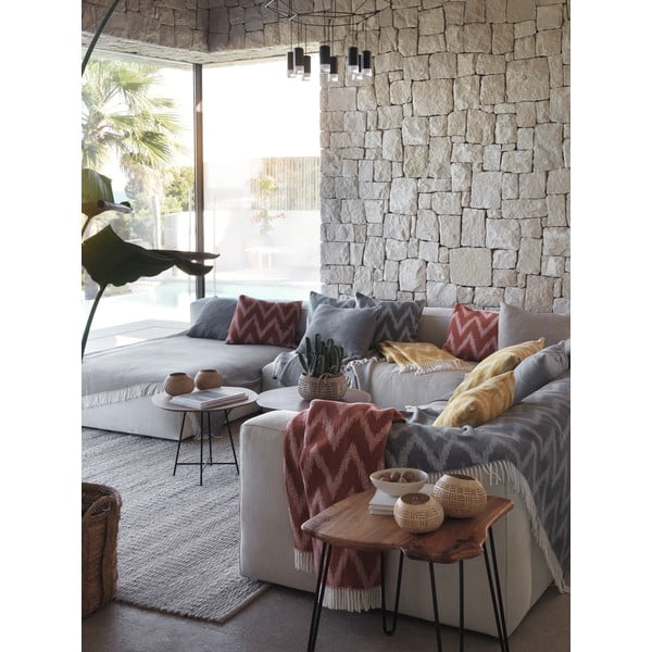 Hořčicově žlutý pléd s podílem bavlny Euromant Mallorca, 140 x 180 cm-image-2