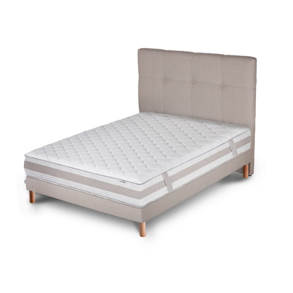 Světle šedá postel s matrací Stella Cadente Maison Saturne, 140 x 200  cm