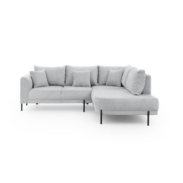 Světle šedá žinylková rohová pohovka (pravý roh/do L) Mauris  – Ropez