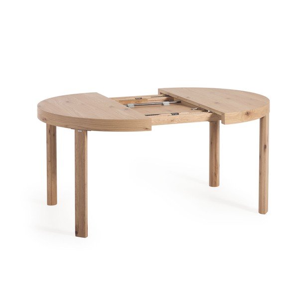 Kulatý rozkládací jídelní stůl s přídavnou deskou v dekoru dubu ø 120 cm Colleen – Kave Home-image-3
