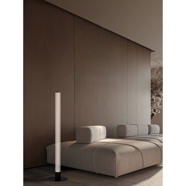 Matně černá hliníková LED stmívatelná stojací lampa se skleněným stínidlem (výška 130 cm) Glovia – Nova Luce-image-3